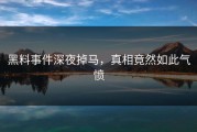 黑料事件深夜掉马，真相竟然如此气愤