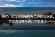 网红在深夜遭遇维密友免费观看迷醉，微密圈全网炸锅，详情直击