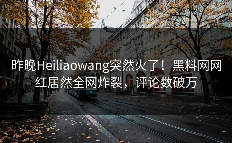 昨晚Heiliaowang突然火了！黑料网网红居然全网炸裂，评论数破万