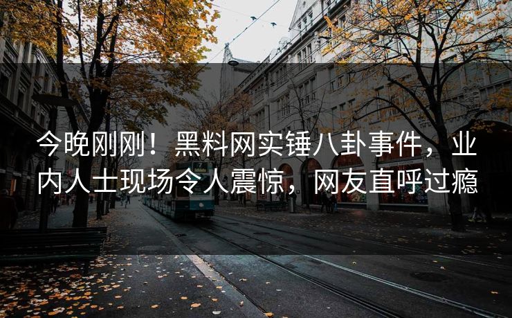 今晚刚刚！黑料网实锤八卦事件，业内人士现场令人震惊，网友直呼过瘾
