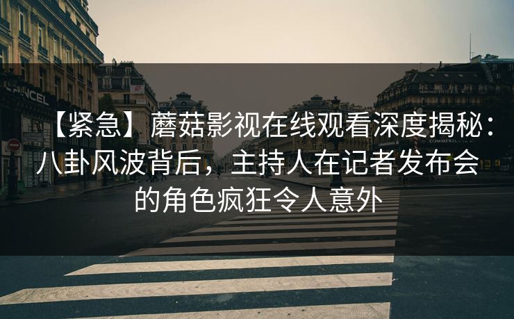 【紧急】蘑菇影视在线观看深度揭秘:八卦风波背后,主持人在记者发布会的角色疯狂令人意外 【紧急】蘑菇影视在线观看深度揭秘:八卦风波背后,主持人在记者发布会的角色疯狂令人意外