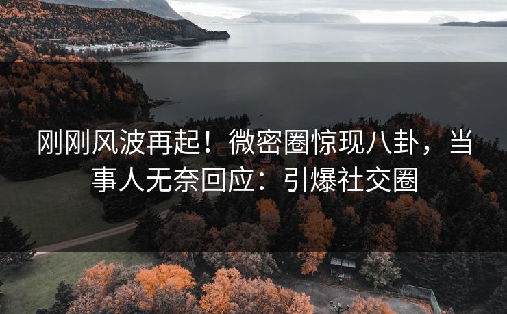 刚刚风波再起！微密圈惊现八卦，当事人无奈回应：引爆社交圈