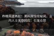 昨晚风波再起！黑料网惊现秘闻，业内人士无奈回应：引发众怒