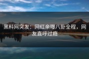 黑料网突发：网红亲曝八卦全程，网友直呼过瘾
